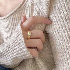 Silber Vergoldung <span class=keywords><strong>V</strong></span>-Form Chunky Fingerringe für Sterling Silber Damen schmuck - Product Image 5