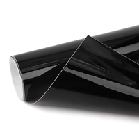 Envoltura de vinilo de coche autoadhesiva negra brillante de PVC para plotter de corte de vinilo pegatina de envoltura de coche