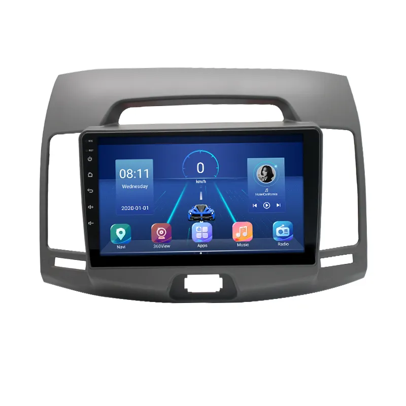 Autoradio android, 4 go/64 go, navigation GPS, lecteur dvd, 2 din, système pour voiture Hyundai Elantra (2006 à 2011)