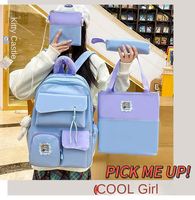 Nouveau sac à dos pour ordinateur portable 15 pouces, imperméable, haute qualité, durable, en nylon, grande capacité, 4 pièces, pour étudiants