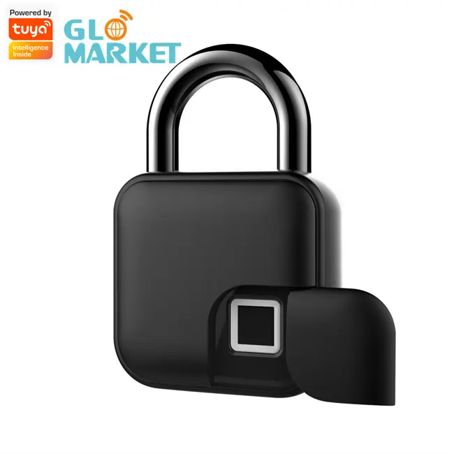 Glomarket Tuya Fingerprint Padlock IP65 Waterproof Keyless USB Charging Room Lock Unlock Zinc Alloy Keyless Security Mini Lock