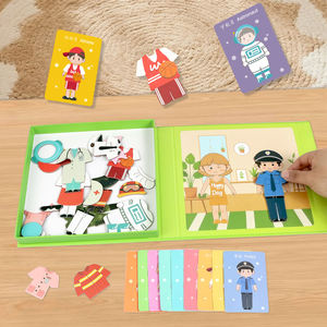 Juegos de vestir Montessori, bloques para cambiar de ropa, rompecabezas, libro, juegos de rol, juguetes educativos interactivos para niños y niñas - Product Image 2