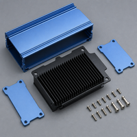 Casing Heatsink Aluminium Ekstrusi Anodized Kustom untuk Power Amplifier, Inverter, Kotak Pendingin PCB Elektronik Industri