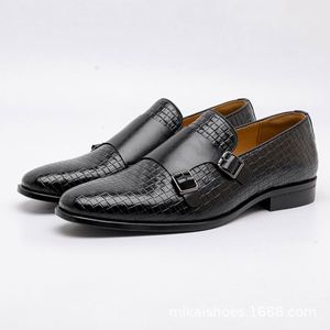Custom Made New <b>Style</b> Business Square Toe Slip-On Monk Strap Loafers Men's Casual Genuine Leather <b>Shoes</b> for Office & Career - Product Image 2