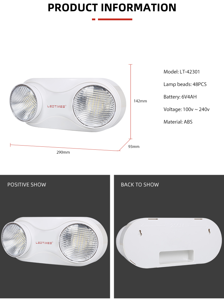 Low Price 48PCS Adjustable Dual Heads Indoor Factory 6V Portable Rechargeable Led Emergency Light