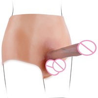 Dildo realista de silicona para mujer, tipo pantalón, hueco y sólido, para uso lésbico, para hombre y mujer