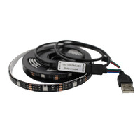 Bande lumineuse Led rgb, Non étanche, IP20, 5v, avec télécommande IR 24 boutons, 1m/2m/3m/4m /5m, kit, USB 5050, 30 diodes/m