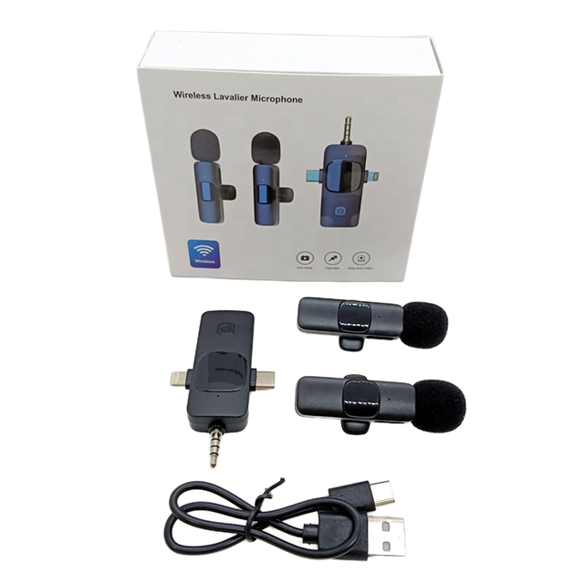 Mini Portable Wireless Noise Cancelling Lavalier Microphone Type-C Rechargeable Wide Compatibility for Music Record Meeting