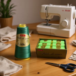 ด้ายเย็บผ้า Ilan 40S/2 สีเขียว กล่อง 12 ชิ้น สำหรับจักรเย็บผ้า - Product Image 2