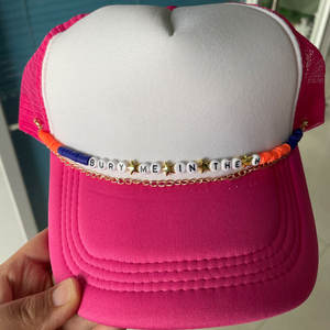 โซ่ตกแต่งหมวกแก๊ปแบบทรัคเกอร์ Zhehu สไตล์อเมริกัน ทีมเท็กซัส แอสโทรส ประดับลูกปัด พร้อมข้อความ Bury Me in the H ฮุสตัน บีสบอล - Product Image 1