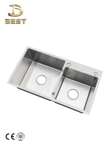 อ่างล้างจานคู่สีทองแบบแฮนด์เมดอ่างล้างจานคู่ทำจาก304เวียดนาม - Product Image 3