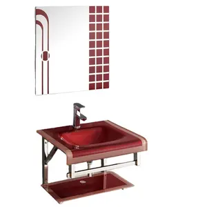 Lavabo cam banyo Vanity tezgah üstü sanat lavabo havzası şeffaf cam popüler dikdörtgen lüks satış tarzı Modern boyalı