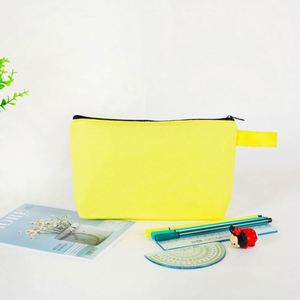Sac à crayons en toile couleur unie, sac de maquillage à fermeture éclair, sac de rangement pour papeterie, vente en gros avec logo - Product Image 2