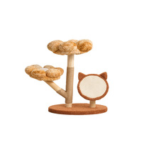 Vente en gros usine Arbre à chat moderne de luxe avec motif floral, Maison pour animaux, Lit doux pour chat, Poste à gratter en sisal pour grimper et sauter, en bois massif pour