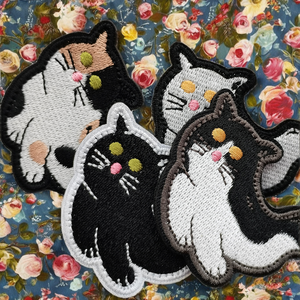 Patch brodé fantaisie motif chat, garçon fantôme, animal, strass, logo drôle, pour enfants, DIY, pour manteaux, tactique, cosplay, étiquette - Product Image 2