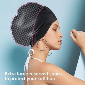 Cuffia da Nuoto Extra Large in Lattice Morbido per Nuotatori Fitness (Uomo e Donna), Rinforzata per Allenamento, Cuffia Doccia Elastica Resistente, Rosso Rosa - Product Image 2