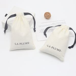 Emballage de bijoux recyclable en gros sac à cordon en lin et coton <span class=keywords><strong>mini</strong></span> <span class=keywords><strong>pochette</strong></span> en mousseline de coton rangement de cadeaux poussière beige - Product Image 6