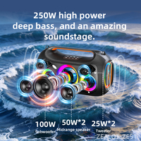 Altavoz Portátil para Fiestas Zealot ZE51 250W Original, con Luces RGB de Colores, Control Inalámbrico por Bluetooth y Aplicación, Resistente al Agua IPX-6