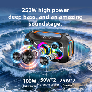 ลำโพงพกพา Zealot ZE51 250W รุ่นล่าสุด สำหรับงานปาร์ตี้กลางแจ้ง ไฟ RGB สีสันสดใส ควบคุมผ่าน<span class=keywords><strong>แอ</strong></span><span class=keywords><strong>พ</strong></span>ไร้สาย Bluetooth รองรับคอมพิวเตอร์ มาตรฐานกันน้ำ IPX-6 - Product Image 3