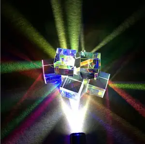 热销高品质六面透明彩色X立方体彩色棱镜分光光学玻璃
