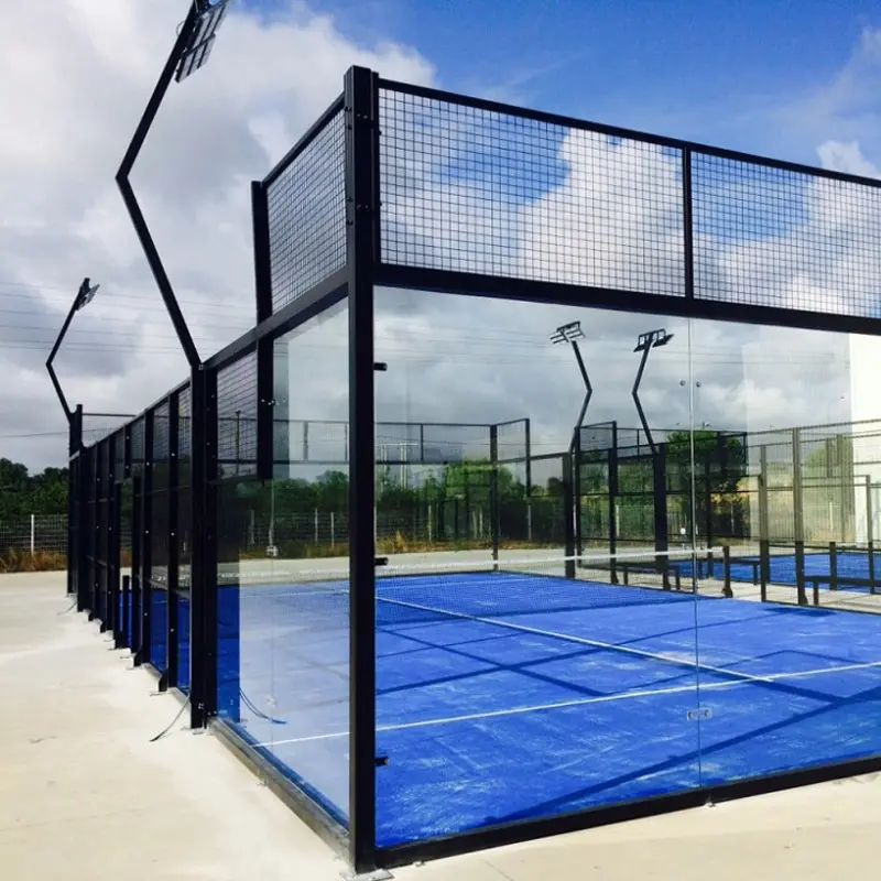 En popüler panoramik padel tenis kortu kapalı ve açık spor kürek mahkemesi en kaliteli üretim