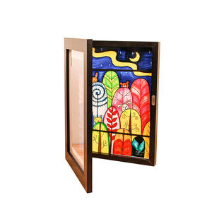 Fuling vente chaude créatif personnalisé à la main boîte d'ombre cadre ouverture enfants œuvre affichage d'image cadre Photo bois - Product Image 5