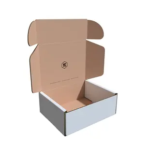 कस्टम सफेद मेलर बक्से डबल-पक्षीय मुद्रण शिपिंग बक्से सफेद नालीदार मेलिंग गत्ता कपड़े मेलिंग बक्से