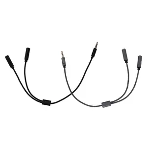 Audio Splitter Oortelefoon Kabel 3.5Mm Jack 1 Mannelijk Naar 2 Mic Y Verlengkabel Voor Telefoon Hoofdtelefoon Pc Laptop