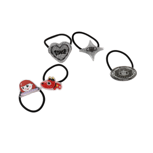 स्टाइलिश कोरियन शैली की लड़कियों के बाल संबंध महिला हेयरबैंड प्यारे बच्चों के लोचदार पोनीटेल धारक एसीटेट ऐक्रेलिक धातु कुंजी चेन - Product Image 1