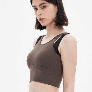 Soutien-gorge de sport yoga grande taille personnalisé avec logo pour femme, maintien élevé, anti-affaissement, antichoc, bretelles non ajustables, gilet de fitness - Product Image 3