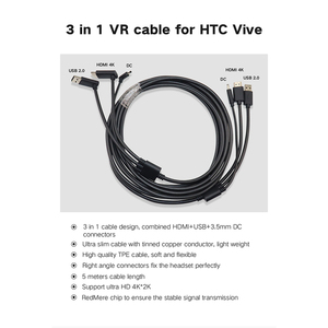 Wowemhdmi — câble USB pour caméra de jeu vidéo psx4, synchronisation, extension de câble, 3.5mm, DC 4k 60hz, vr, 5m, pour HTC VIVE - Product Image 6