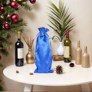 Sacs en satin personnalisés avec logo, sacs de luxe pour champagne, pochettes à cordon, sacs cadeaux pour bouteilles de bière, sacs à vin pour fête - Product Image 5