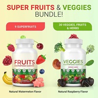 Bonbons gélifiés fruités aux fruits et légumes enrichis en vitamines, formes et saveurs variées, best-seller transfrontalier, conditionnement en bouteille de 60 unités