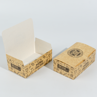 Emballage de fast-food avec logo personnalisé Récipient alimentaire en papier jetable à emporter pour frites hamburgers stratifié mat pour plus de facilité