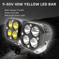 Projecteur de travail LED modifié en forme de trèfle à fixer sur le toit, bicolore blanc/jaune, pièces de rechange pour éclairage de voiture et moto