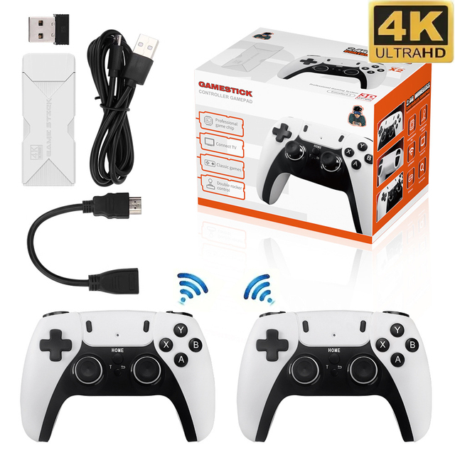 Retro Game Console 4K HD TV Classic Emulators Video Games Stick With Dual 2.4G Wireless Controllers, Built in 41000+ Games