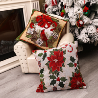Housses de coussin de Noël de style européen, lot de 4, carrées, pour décoration de Noël, vitrine et fournitures de fête
