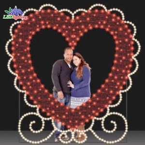 San Valentino a forma di cuore con lettera d'amore Decorazioni di nozze all'aperto luci a motivo a LED - Product Image 2