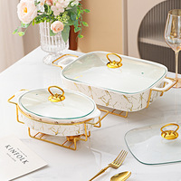 Plats Chauffants de Luxe en Céramique Dorée pour Buffet - Nouveau Design, Offre Spéciale pour Traiteur