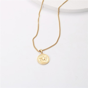 Women Winter Cloth Jewelry Long Chain Mythology <strong>Medusa</strong> Coin Pendant <strong>Necklace</strong> - Product Image 5