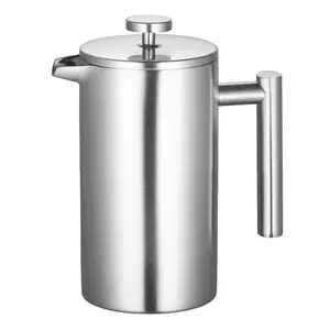 High Quality Double Walled Portable Stainless Steel French Press Coffee Maker