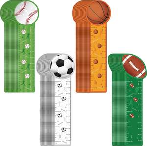 Marque-pages mignon règle pour enfants sport thème anniversaire étudiants adolescents basket-ball Baseball Football Football fête fournitures - Product Image 1