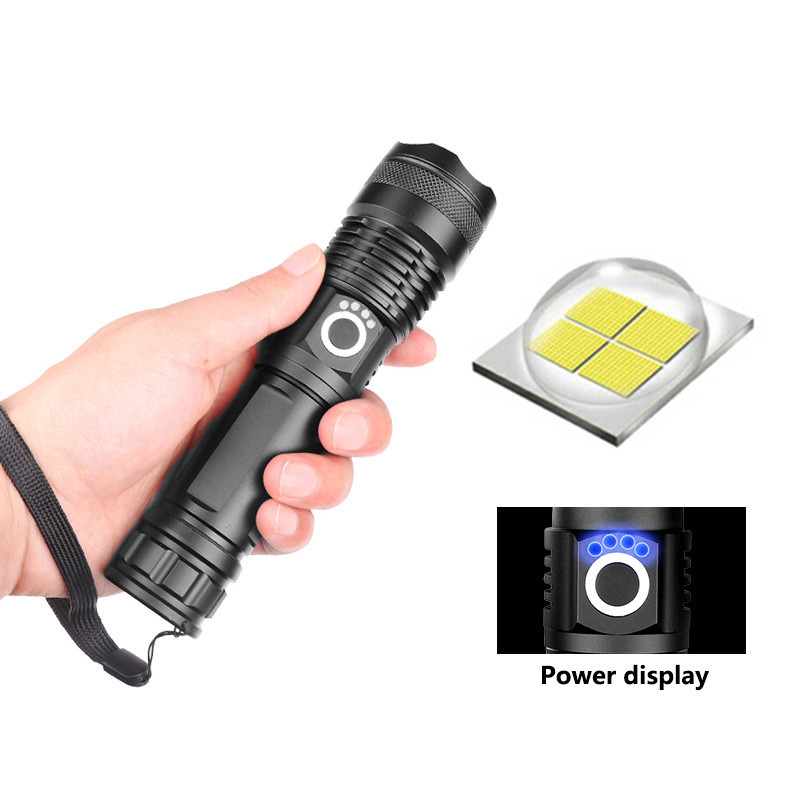 Set Di 2 Torce Tattiche AdamPark Ricaricabili | XHP50.2, 10000 Lumen, LED Ultra Luminoso | Zoomabile, Impermeabile IPX7, 5 Modalità, Batteria 3000mAh - 3