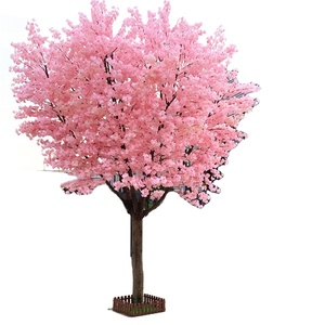Arbre artificiel avec des fleurs en soie, grande taille de 4M et 3M, pour mariage, décoration intérieure et extérieure, tronle en fibre de verre, feuille de fleur - Product Image 1