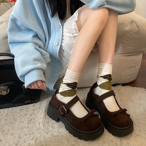 Ba lê màu Nâu Retro tất cả trong một tăng đế dày Mary Jane Giày da nhỏ phụ nữ 2024 mới nông miệng giày đơn - Product Image 2