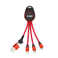 Llavero con Cable de Carga 6 en 1 y Logotipo LED Personalizado |   Cable USB de Carga Rápida Múltiple para Regalos Promocionales