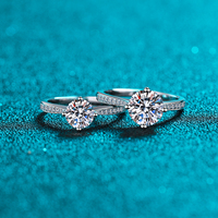Bague en argent sterling 925 avec moissanite 2CT 3CT, couleur D, VVS1, bande hexagonale, vente en gros