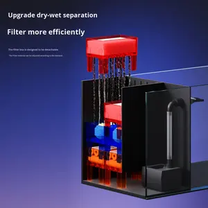 2025 שולחן עבודה חדש מלבן מודרני מלבן מסנן זכוכית בצד זכוכית אולטרה-עצמי מסתובב 220v-סט מלא אקווריום - Product Image 2