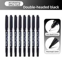 Marqueur permanent à double pointe personnalisé X1024-1, pointe fine à base d'huile, pointes de stylo à pointe fine de 0,5 mm avec logo personnalisé
