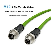Câble Ethernet HYF M12 X-Code 8 broches vers RJ45 Cat6A 10 Gbit/s, câble de connecteur de caméra industrielle blindé étanche IP67